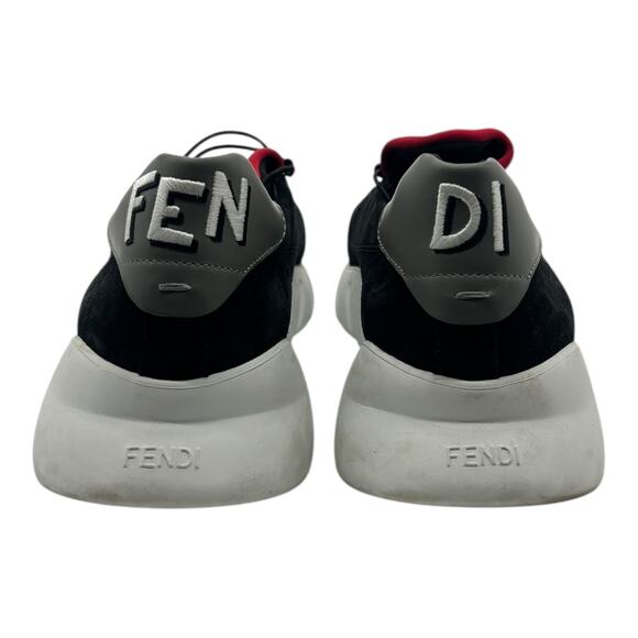 Size 13US - Fendi Scarpa Men\'s Sneakers Black Red Suede